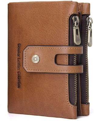 SPL Men Brown Genuine Leather Wallet(12 Card Slots)