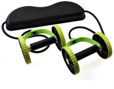SHIMON Xtreme Workout Rubber Bands Power Strech Roller Wheel Ab Exerciser Ab Exerciser(Black, Green)
