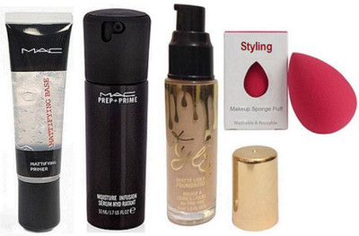 styling Sponge Puff, Mac Pre+Prime Face Serum, Liquid Foundation& Mattifying Base Primer(Set of 4)
styling Sponge Puff, Mac Pre+Prime Face Serum, Liquid Foundation& Mattifying Base Primer(Set of 4)