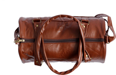 Skycandle Tan Cross Leathe rite Gym Bag/Duffel Bag Gym Bag(Brown)