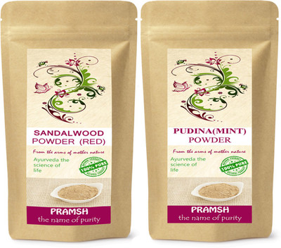 PRAMSH Premium Quality Red Sandalwood 100gm & Pudina Mint 200gm Powder Combo(300 g)
PRAMSH Premium Quality Red Sandalwood 100gm & Pudina Mint 200gm Powder Combo(300 g)