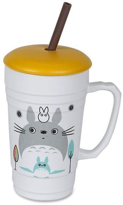 Cosmosgalaxy Kitty Ceramic, Plastic Mug(300 ml), White;yellow