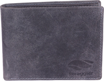 swaggler Men Black Genuine Leather Wallet(3 Card Slots)