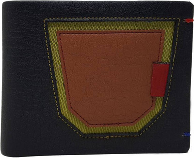 Wildmount Men Black, Tan Genuine Leather Wallet(3 Card Slots)