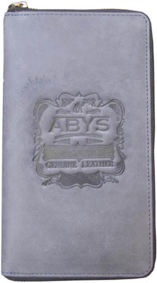 ABYS Men Blue Genuine Leather Wrist Wallet(11 Card Slots)