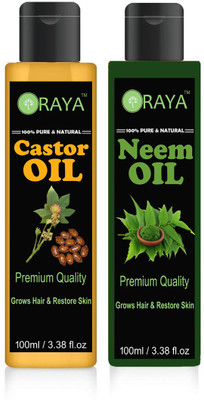 ORAYA Organic Castor oil and Black seed oil(Kalonji) combo pack of 2 bottles of 100 ml(200 ml) Hair Oil (200 ml) Hair Oil(200 ml)
ORAYA Organic Castor oil and Black seed oil(Kalonji) combo pack of 2 bottles of 100 ml(200 ml) Hair Oil (200 ml) Hair Oil(200 ml)