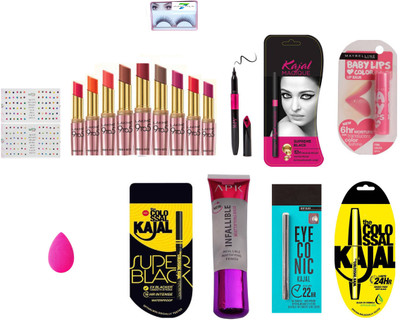 SIRF TUM 7 SIRF TUM 7EYELASHES, PUFF, APK LINER WATER PROOF, THE COLOSSAL KAJAL,EYECONIC KAJAL,APK INFILIBBAL,THE COLOSSAL SUPER BLACK, LAKME 9TO5 PRIMER+MATTE, KAJAL MAGIQUE ,MAYBELLINE BABY LIPS, ROOP NIKHAR BINDI SET 19(Set of 19)
SIRF TUM 7 SIRF TUM 7EYELASHES, PUFF, APK LINER WATER PROOF, THE COLOSSAL KAJAL,EYECONIC KAJAL,APK INFILIBBAL,THE COLOSSAL SUPER BLACK, LAKME 9TO5 PRIMER+MATTE, KAJAL MAGIQUE ,MAYBELLINE BABY LIPS, ROOP NIKHAR BINDI SET 19(Set of 19)