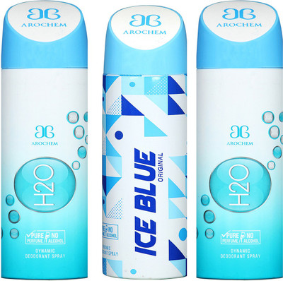 AROCHEM H2O-2 & ICE BLUE DYNAMIC DEODORANT BODY SPRAY BODY DEO SPRAY Body Spray - For Men & Women(600 ml, Pack of 3)
AROCHEM H2O-2 & ICE BLUE DYNAMIC DEODORANT BODY SPRAY BODY DEO SPRAY Body Spray - For Men & Women(600 ml, Pack of 3)