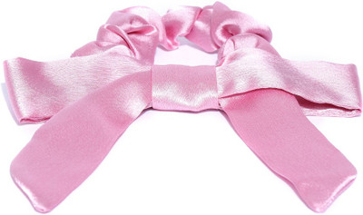 Tarbiya Kraft Women Satin Scrunchie Bow Rubberband Rubber Band(Pink)
