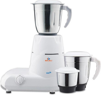 Bajaj GX6 Mixer Grinder 500 Mixer Grinder(White, 3 Jars)