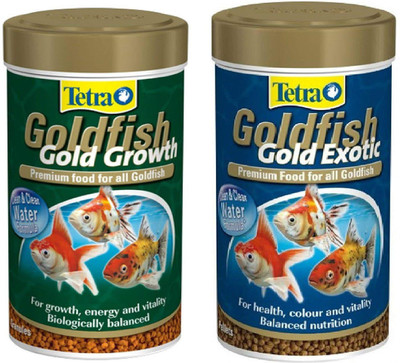 Shivi Pets Tetra Food Combo Pack 193 gm (Gold Exotic (80g) + Goldfish Gold Growth (113g) 193 g Dry Fish Food(Pack of 2)
Shivi Pets Tetra Food Combo Pack 193 gm (Gold Exotic (80g) + Goldfish Gold Growth (113g) 193 g Dry Fish Food(Pack of 2)