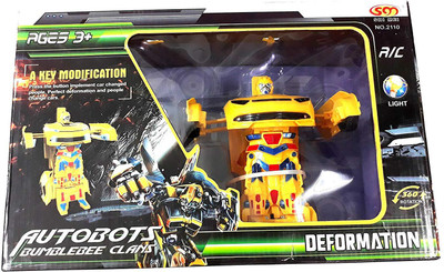 lifestylesection Rechargeable Remote Control Transformer Converting car to Robot Action Figure with 360° Rotation Deformation Autobots Toy (Yellow)(Yellow)
lifestylesection Rechargeable Remote Control Transformer Converting car to Robot Action Figure with 360° Rotation Deformation Autobots Toy (Yellow)(Yellow)