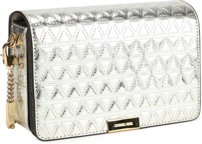 Michael Kors Women Casual Silver Genuine Leather Sling Bag