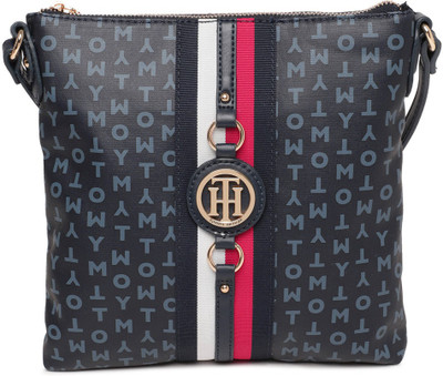 Tommy Hilfiger Women Casual Blue Canvas Sling Bag