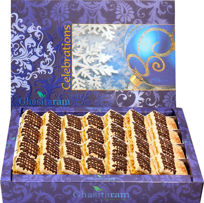 Ghasitaram Gifts Sweets-Baked Almond Chocolate Biscuits 800 gms(800 g, Box)
Ghasitaram Gifts Sweets-Baked Almond Chocolate Biscuits 800 gms(800 g, Box)