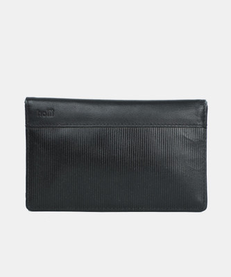 Holii Women Black Genuine Leather Wallet(22 Card Slots)