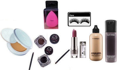 tiara Eyelashes , face & body Foundation , Prep+Prime Face Serum , Hello kitty eyeliner , sponge puff , maybelliene New york compact , Lakme enrich Lipstick(Set of 8)
tiara Eyelashes , face & body Foundation , Prep+Prime Face Serum , Hello kitty eyeliner , sponge puff , maybelliene New york compact , Lakme enrich Lipstick(Set of 8)