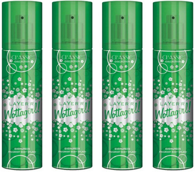 Layer Shot Wottagirl Evergreen Pack of 4 Deodorant Spray - For Women(540 ml, Pack of 4)
Layer Shot Wottagirl Evergreen Pack of 4 Deodorant Spray - For Women(540 ml, Pack of 4)