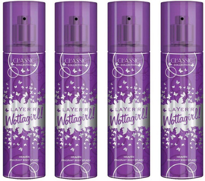 Layer Shot Wottagirl Heaven Pack of 4 Deodorant Spray - For Women(540 ml, Pack of 4)
Layer Shot Wottagirl Heaven Pack of 4 Deodorant Spray - For Women(540 ml, Pack of 4)