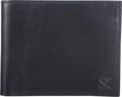 Styler King Men Black Genuine Leather Wallet(2 Card Slots)