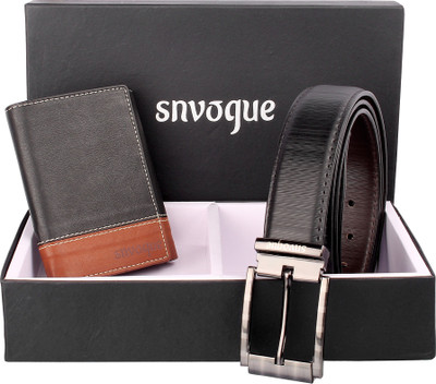 SNVOGUE Belt, Wallet Combo(Black)