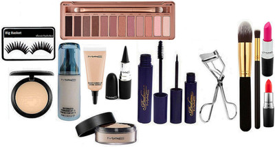 big Basket Eyelashes , Matte finish orange And Pink Lipstick , Makeup brush set of 2 , Stick Kaj. , Padma Eyeliner Mascara , Eyelashes Curler , Studio Fix Compact , Matchmaster Foundation , Select Cover Up Primer , Loose Powder , Naked Eye Shadow Platte ,
big Basket Eyelashes , Matte finish orange And Pink Lipstick , Makeup brush set of 2 , Stick Kaj. , Padma Eyeliner Mascara , Eyelashes Curler , Studio Fix Compact , Matchmaster Foundation , Select Cover Up Primer , Loose Powder , Naked Eye Shadow Platte ,