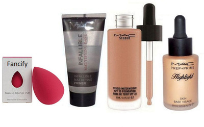 Fancify Spongy Puff , Infallible Face Primer , Studio Waterweight Foundation & Highlight(Set of 4)
Fancify Spongy Puff , Infallible Face Primer , Studio Waterweight Foundation & Highlight(Set of 4)