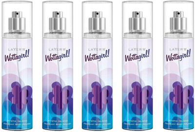 Layer Shot Wottagirl Mystic island Pack o f 5 Deodorant Spray - For Women(675 ml, Pack of 5)
Layer Shot Wottagirl Mystic island Pack o f 5 Deodorant Spray - For Women(675 ml, Pack of 5)