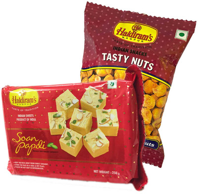 Mithai4all Diwali Gift Hamper of Soan Papdi, Tasty Nuts (50gms) with Paper Bag Combo(1 Hamper)
Mithai4all Diwali Gift Hamper of Soan Papdi, Tasty Nuts (50gms) with Paper Bag Combo(1 Hamper)