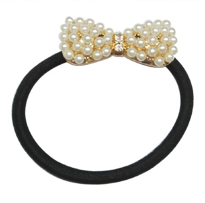 Fabfashion Pearl Bow Hair Band Hair Band(Black)
