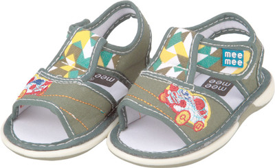 MeeMee Boys Velcro Flats(Green, Army