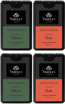 Yardley London Gentleman Duke & Urbane Compact Perfume -18ml (Pack of 4) Perfume - 18 ml(For Men)
Yardley London Gentleman Duke & Urbane Compact Perfume -18ml (Pack of 4) Perfume - 18 ml(For Men)