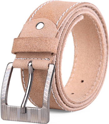 Kiggo Men Casual, Party, Formal, Evening Beige Genuine Leather Belt, Camel