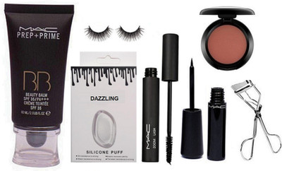 Dazzling Silicon Puff & MAc Prep+Prime BB Beauty Foundation & Zoom Lash Mascara & Eyeliner & Eyelashes & Curler & Blusher(Set of 7)
Dazzling Silicon Puff & MAc Prep+Prime BB Beauty Foundation & Zoom Lash Mascara & Eyeliner & Eyelashes & Curler & Blusher(Set of 7)