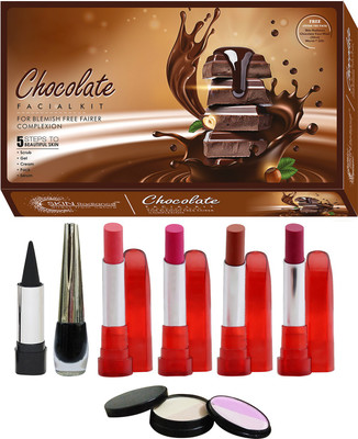 NutriGlow SET 0F 1 CHOCOLATE FACIAL KIT + 4 LIPSTICKS + 1 KAJAL + 1 EYE LINER + 1 COMPACT (5 - IN- 1)(Set of 8)
NutriGlow SET 0F 1 CHOCOLATE FACIAL KIT + 4 LIPSTICKS + 1 KAJAL + 1 EYE LINER + 1 COMPACT (5 - IN- 1)(Set of 8)