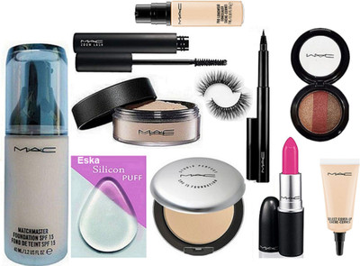 eska Silicon Puff, Mac Matchmaster Foundation, Studio Prefect Compact, Loose Powder, Zoom Lash Mascara, Pen Eyeliner Eyelashes, candy Yum-yum Lipstick, 3 Shade Eyeshadow, Select Cover-Up, Pro longwear Concealer(Set of 13)
eska Silicon Puff, Mac Matchmaster Foundation, Studio Prefect Compact, Loose Powder, Zoom Lash Mascara, Pen Eyeliner Eyelashes, candy Yum-yum Lipstick, 3 Shade Eyeshadow, Select Cover-Up, Pro longwear Concealer(Set of 13)