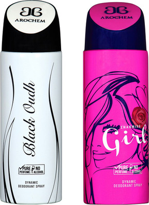 AROCHEM BLACK OUDH & GIRL DYNAMIC DEODORANT BODY SPRAY BODY DEO SPRAY Body Spray - For Men & Women(400 ml, Pack of 2)
AROCHEM BLACK OUDH & GIRL DYNAMIC DEODORANT BODY SPRAY BODY DEO SPRAY Body Spray - For Men & Women(400 ml, Pack of 2)