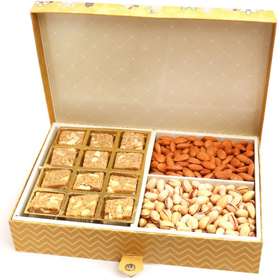 Ghasitaram Gifts Healthy Hampers-Gold 4 Print 12 Pcs Granula Bites ,Almonds and Pistachios Hamper Box Combo(4)
Ghasitaram Gifts Healthy Hampers-Gold 4 Print 12 Pcs Granula Bites ,Almonds and Pistachios Hamper Box Combo(4)