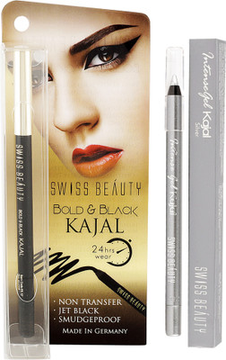 Swiss Beauty Gel Kajal Pencil- Black & Silver(Black, Silver)