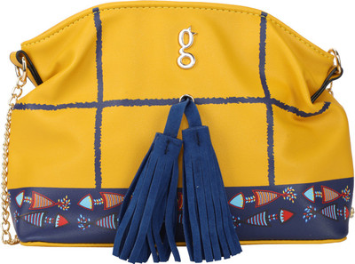 Global Desi Women Casual Yellow PU Sling Bag