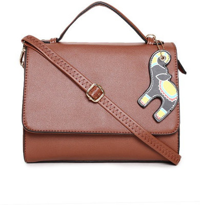 Global Desi Women Casual Brown PU Sling Bag