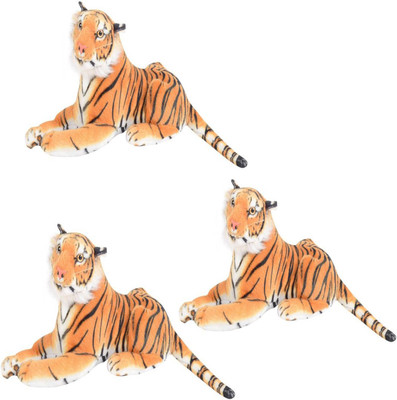 MEGAEMART TIGER ANIMAL SOFT TOY PACK OF 3 - 49 cm(Multicolor)