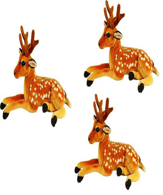 Speoma DEER ANIMAL SOFT TOY PACK OF 3 - 32 cm(Multicolor)