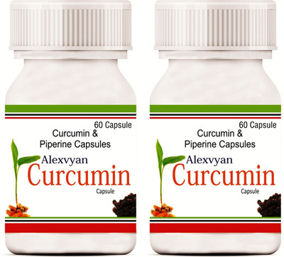 AlexVyan 120 Capsule Curcumin Veg Capsules with Piperine - 100% Ayurvedic (60*2)(120 No)
AlexVyan 120 Capsule Curcumin Veg Capsules with Piperine - 100% Ayurvedic (60*2)(120 No)