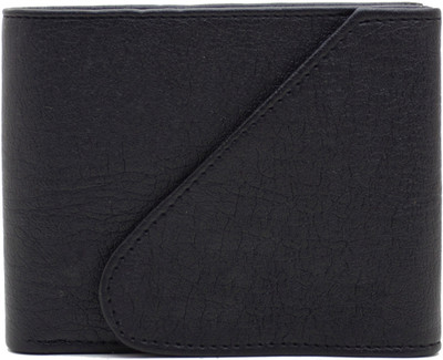 flex boom Men Black Artificial Leather Wallet(4 Card Slots)