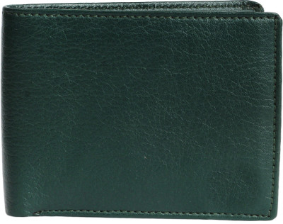 SEASONFRANK Men Green Genuine Leather Wallet(3 Card Slots)