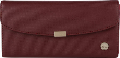 E2O Fashion Women Red Fabric Wallet(11 Card Slots)