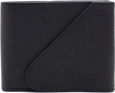 flex boom Men Black Artificial Leather Wallet(4 Card Slots)