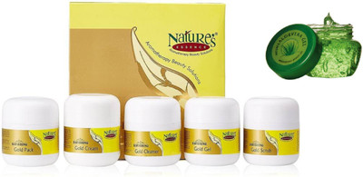 Nature's Essence RAVISHING GOLD FACIAL KIT 100 g (Set of 5) with aloevera gel (450gm)(Set of 2)
Nature's Essence RAVISHING GOLD FACIAL KIT 100 g (Set of 5) with aloevera gel (450gm)(Set of 2)