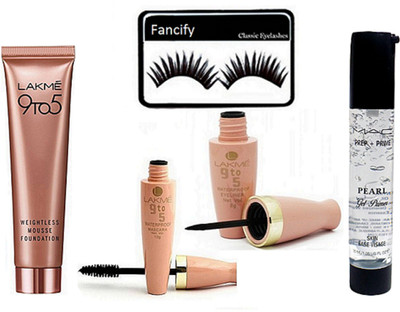 fancify Eyelashes ,Mousse Foundation , Eyeliner , Mascara & pearl Face Primer(Set of 5)
fancify Eyelashes ,Mousse Foundation , Eyeliner , Mascara & pearl Face Primer(Set of 5)